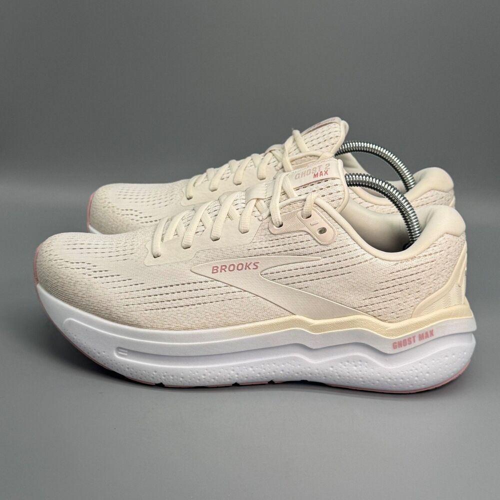 Brooks Ghost Max 2 Women's 11 Coconut Milk Gray Mesh Athletic Running Sneakers - Picture 4 of 9